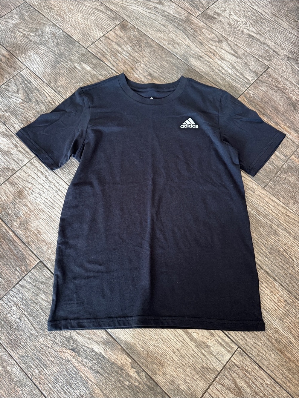 adidas Black Short Sleeve Crew Logo Tee